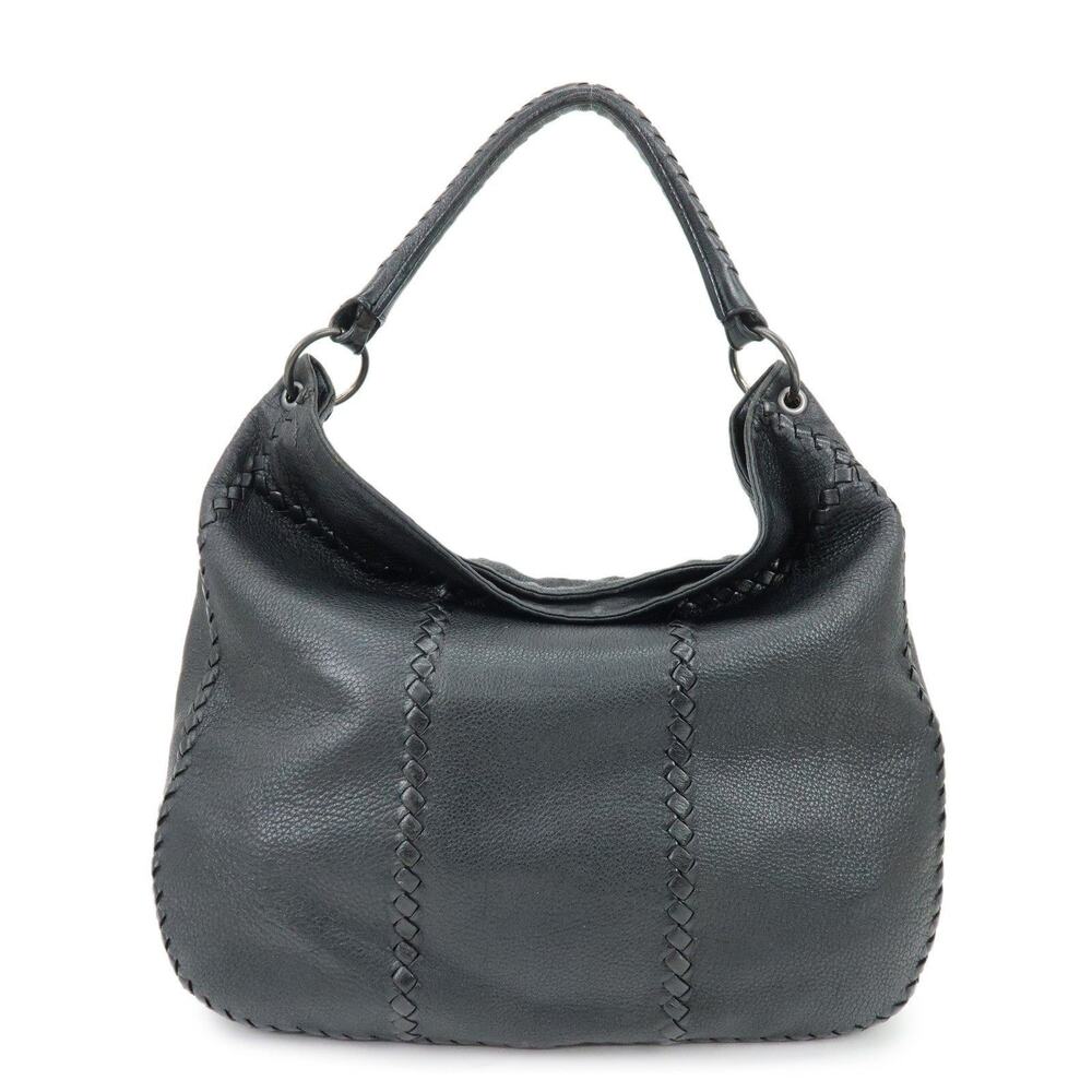 Bottega Veneta Cervo Leather Shoulder Bag Black